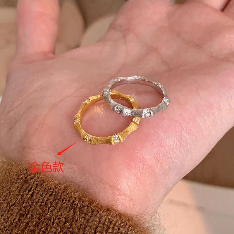 Wholesale Middle Ages Brushed 925 Sterling Silver Light Luxury High-end Gold Rings
